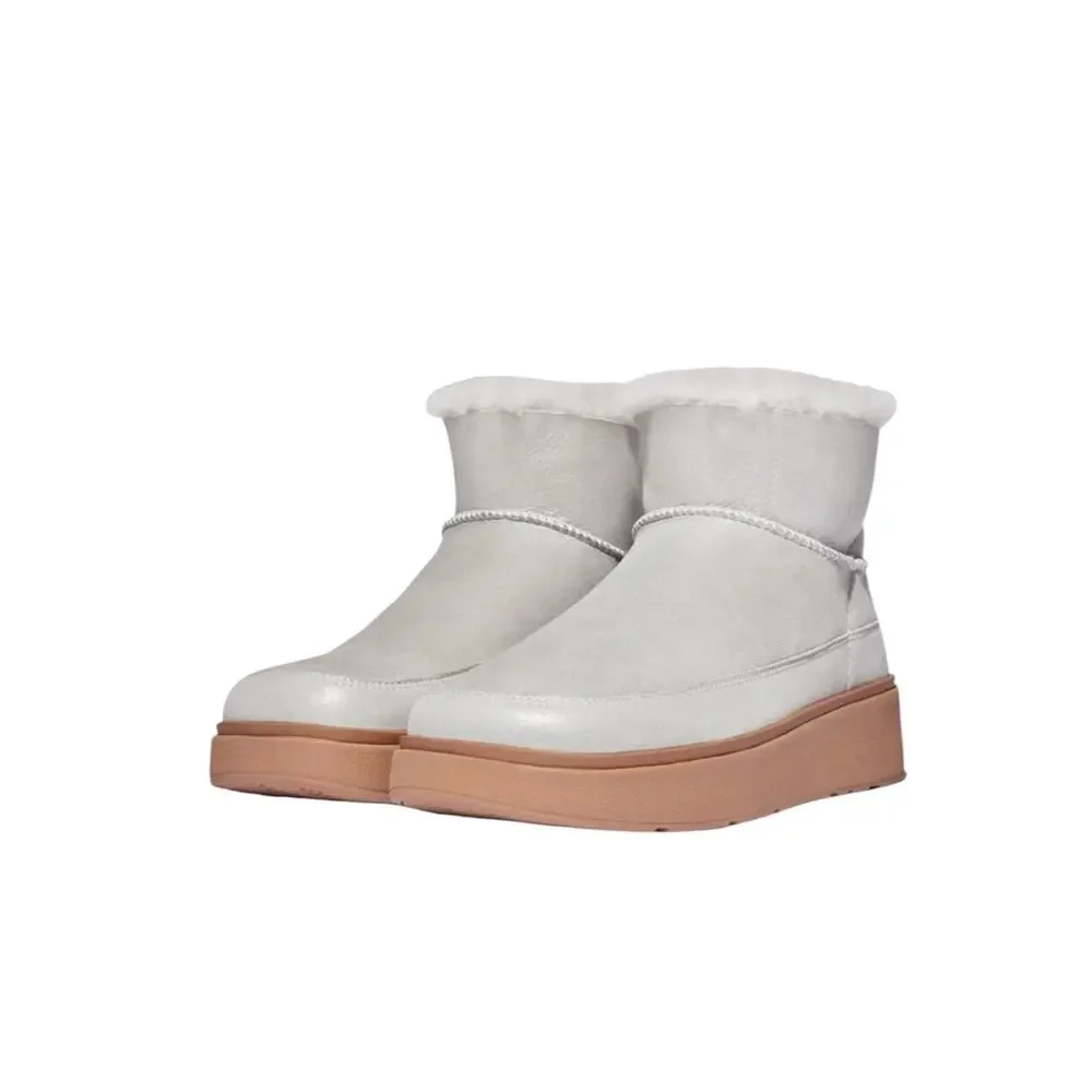 FitFlop Gen Fleece Ultra Mini Silver Booties - Sz 9